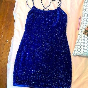 Selling my hoco dress! It fits beautifully. I wore it once for 10 minutes lol.